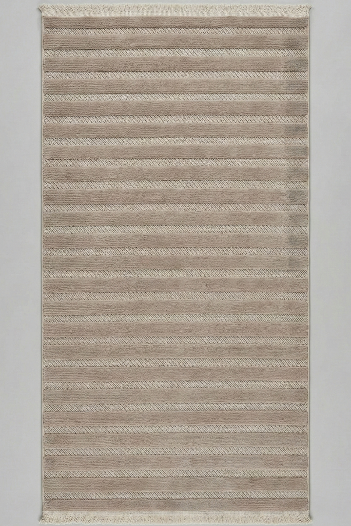 Comfy Halı Line 08884 Kahverengi Bukleli Çizgili Halı