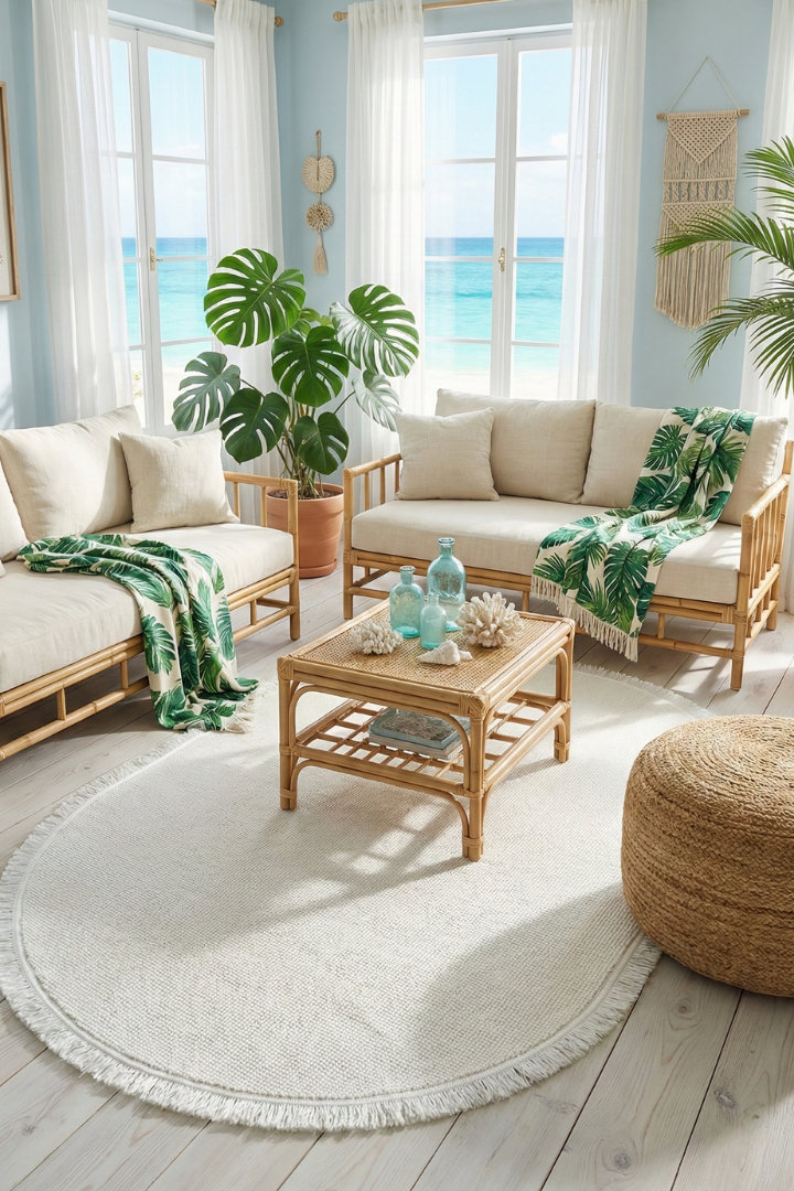 Comfy Halı Cottera 4301 Beyaz Örgü Bukleli Modern Oval Halı