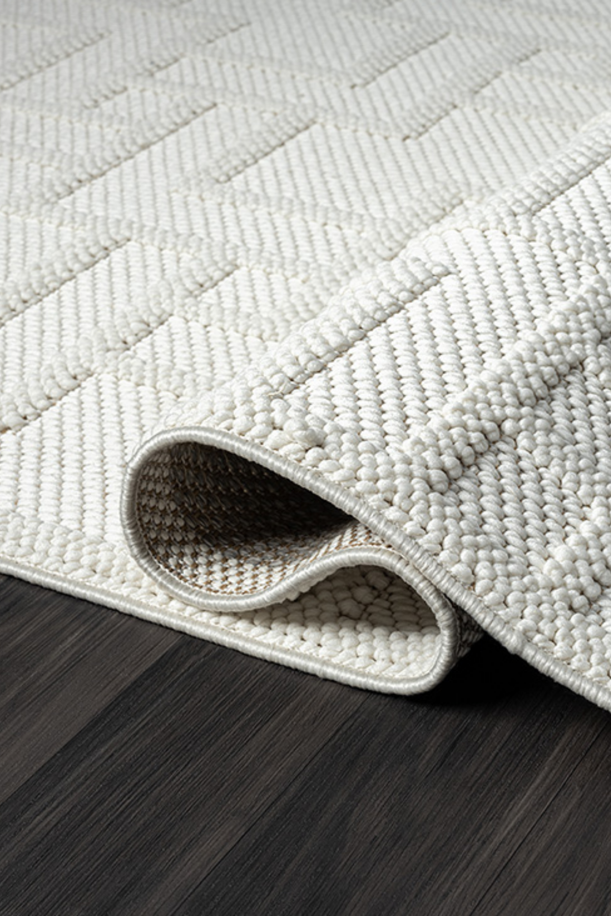 Comfy Halı Efes EF002A Beyaz Bukleli Modern İskandinav Örgü Halı