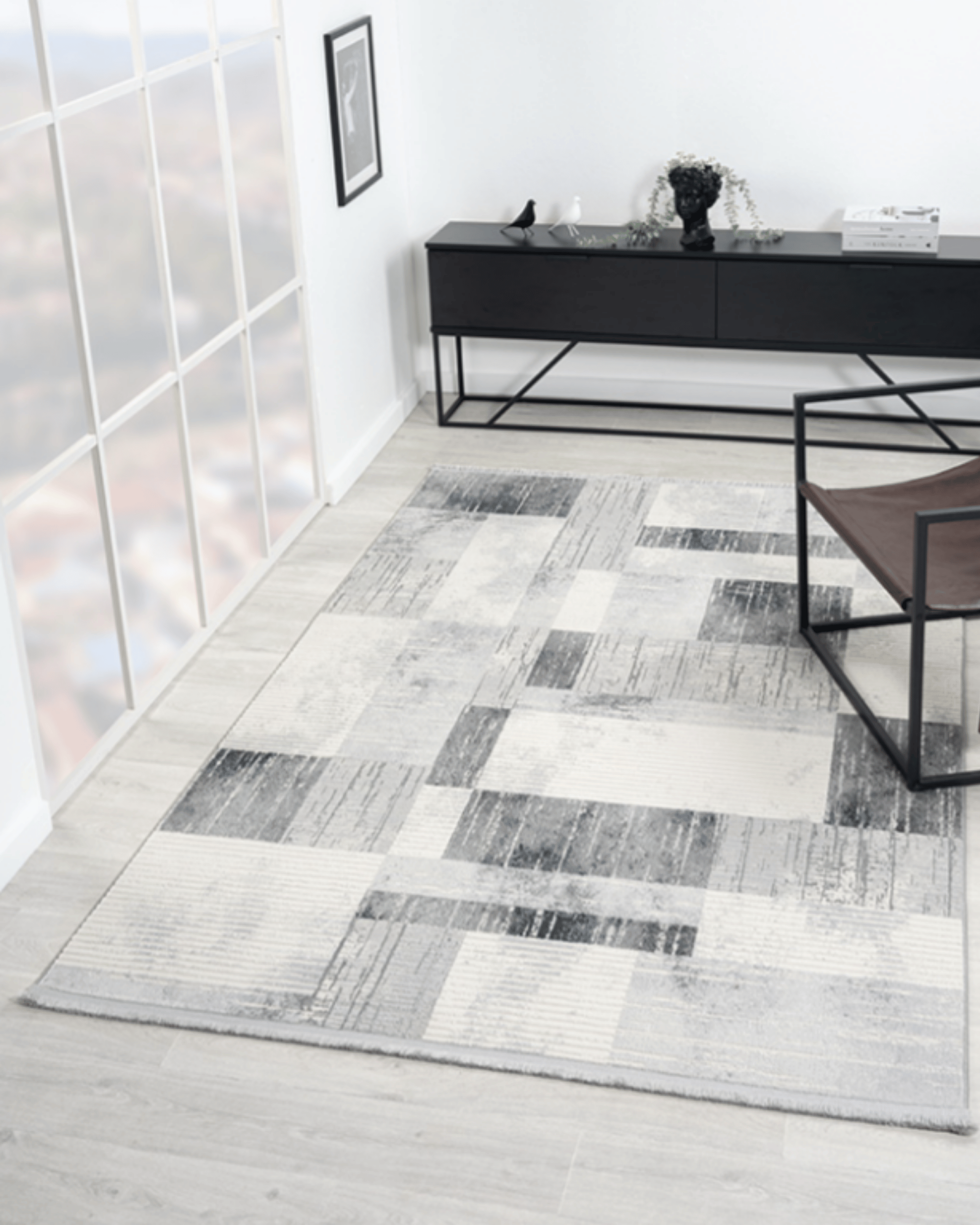 Comfy Halı Loya LY005G Gri Modern Tozumaz Halı