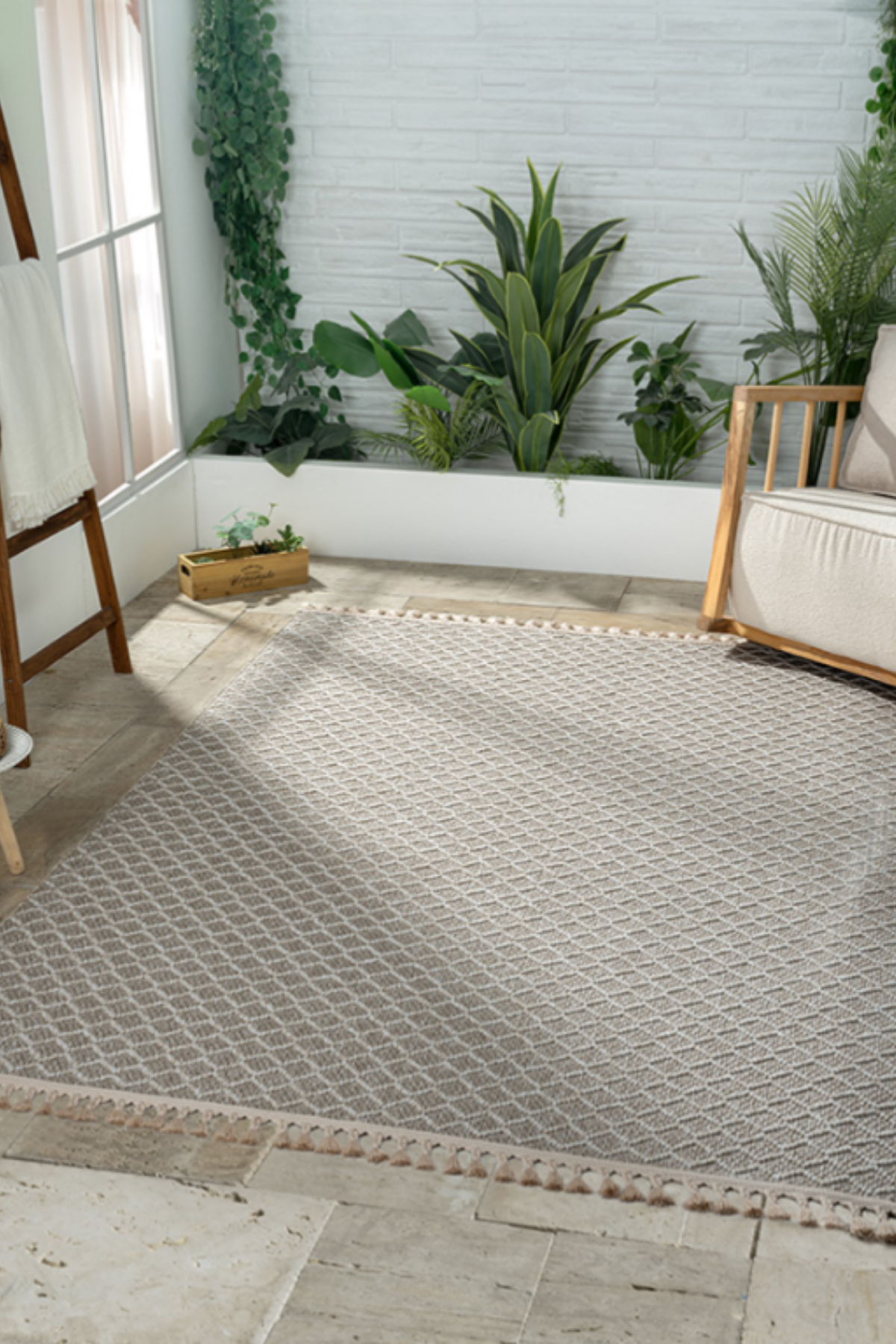 Comfy Halı Efes EF003A Kahverengi Bukleli Modern İskandinav Örgü Halı