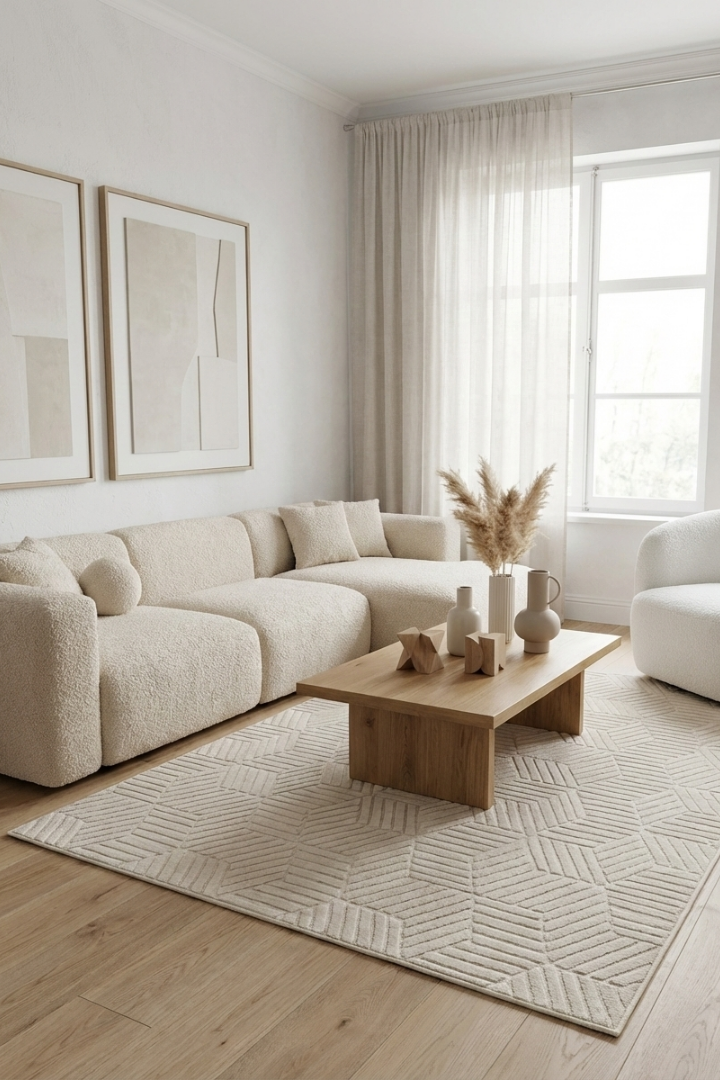 Comfy Halı Decorist Krem Kaymaz Taban Makinede Yıkanabilir Halı