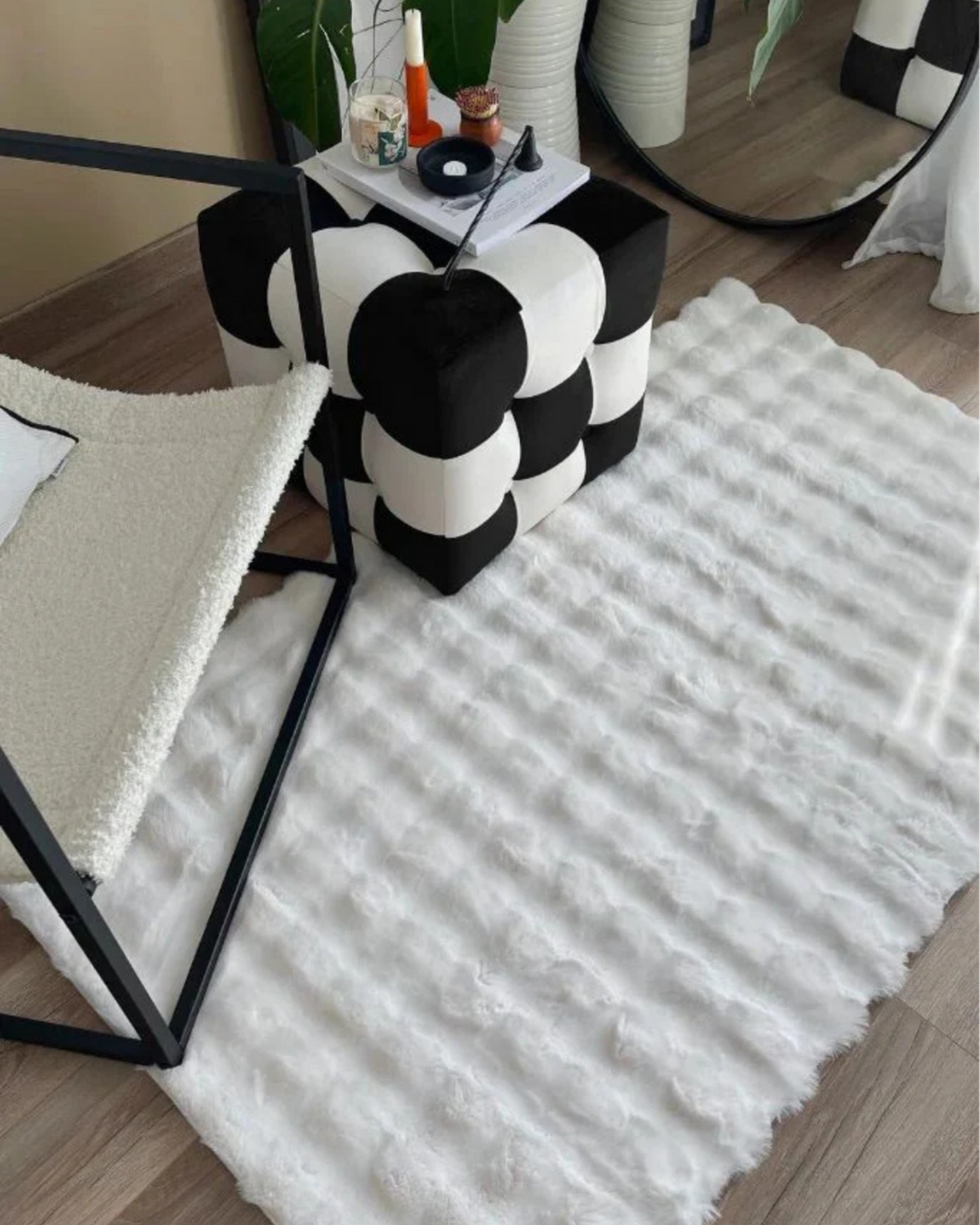 Comfy Halı Bubble Beyaz Yumuşak Dokulu Post Halı