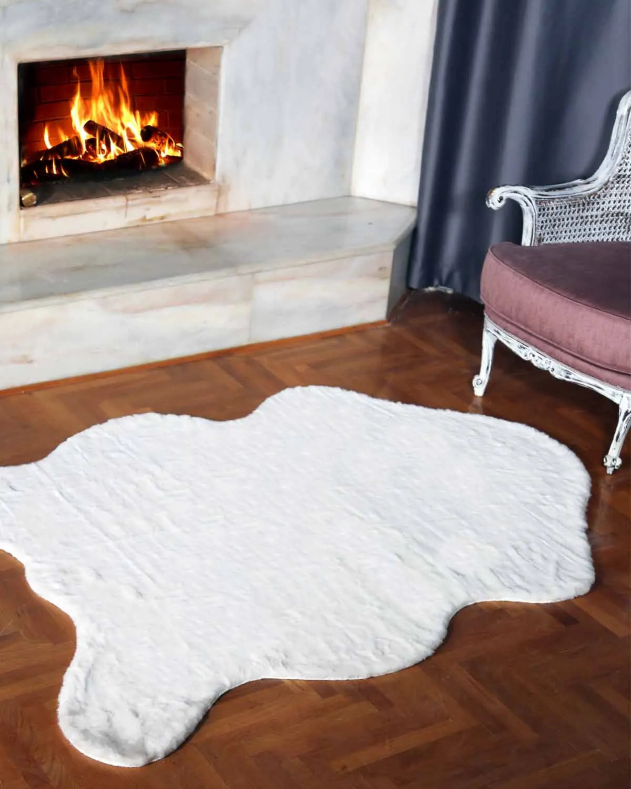 Comfy Halı Softy Beyaz Tavşan Post Yumuşak Dokulu Post Halı