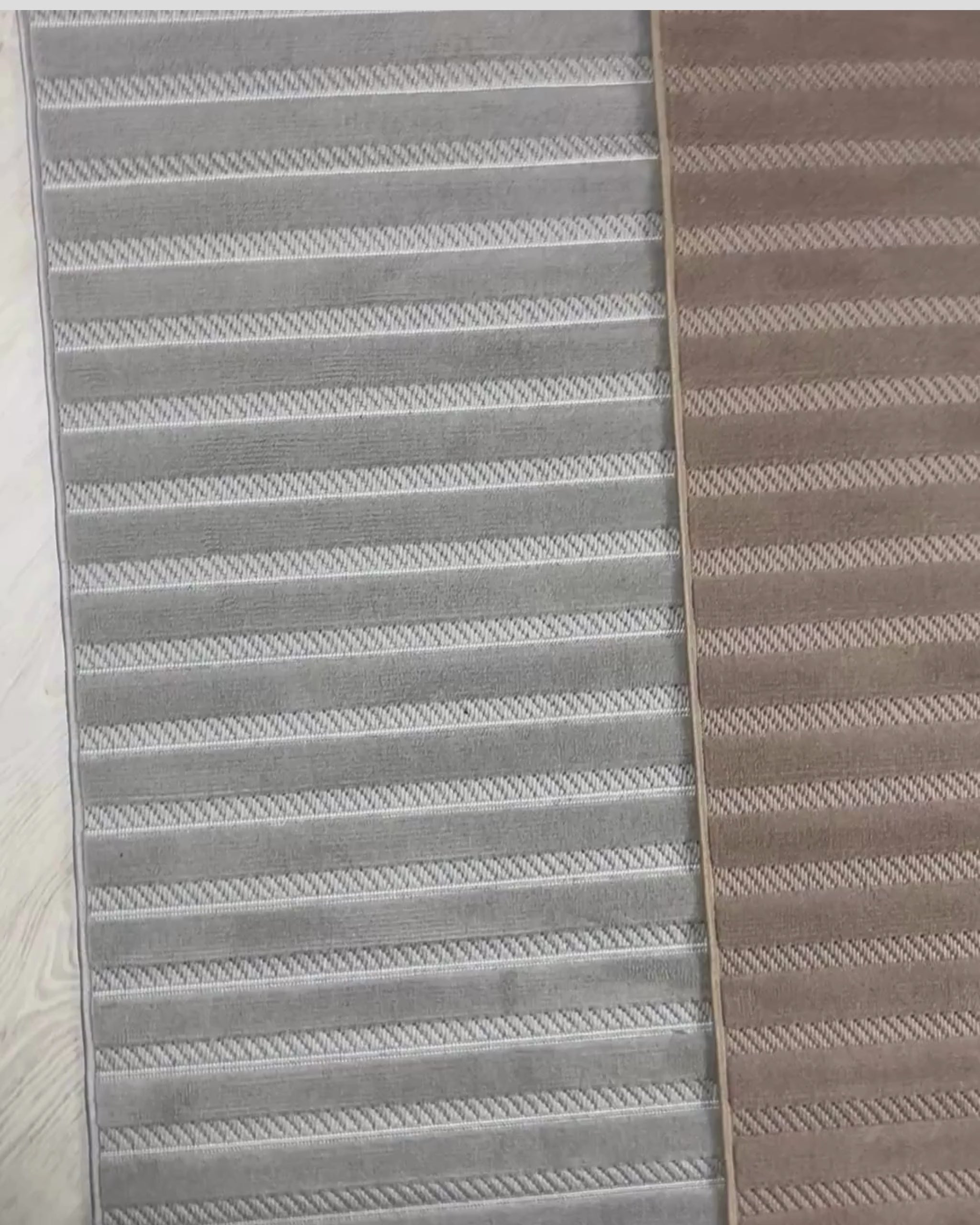Comfy Halı Softure 08884 Beyaz Bukleli Çizgili Halı