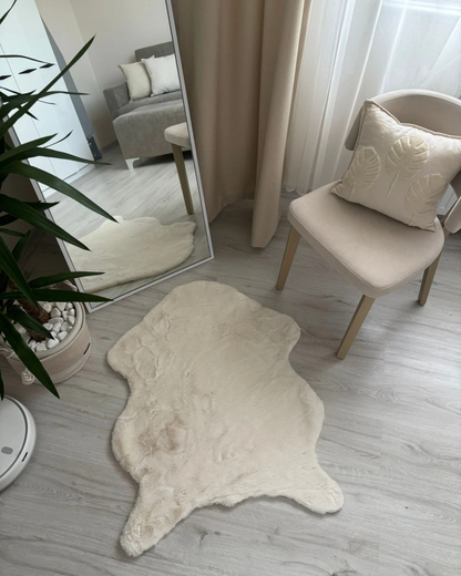 Comfy Halı Softy Bej Tavşan Post Yumuşak Dokulu Post Halı