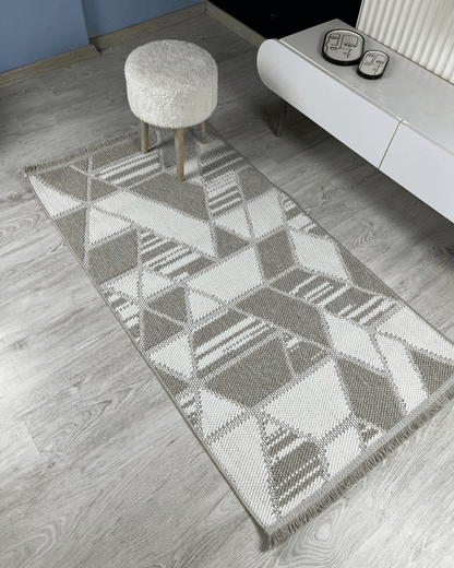Comfy Halı Perl 08893 Bej/Beyaz Bukleli Örgü Halı