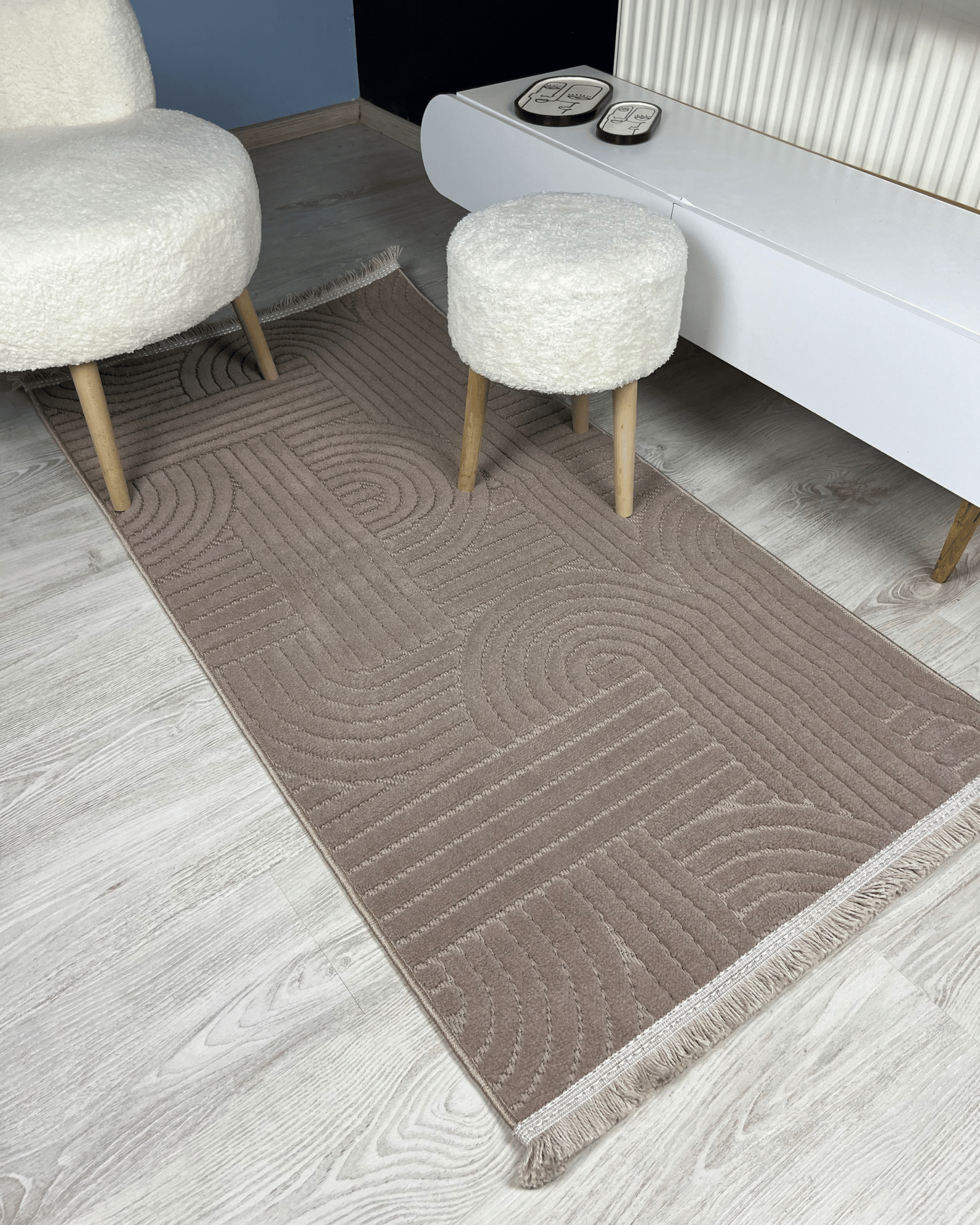 Comfy Halı Boho 09569 Kahverengi Bukleli Bohem Halı