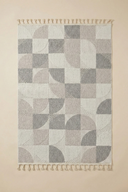 Comfy Halı Lupera LP008 Gri/Bej Bukleli Modern Örgü Halı