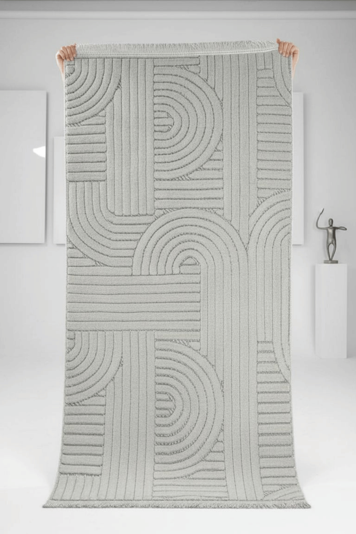 Comfy Halı Boho 09569 Beyaz Bukleli Bohem Halı