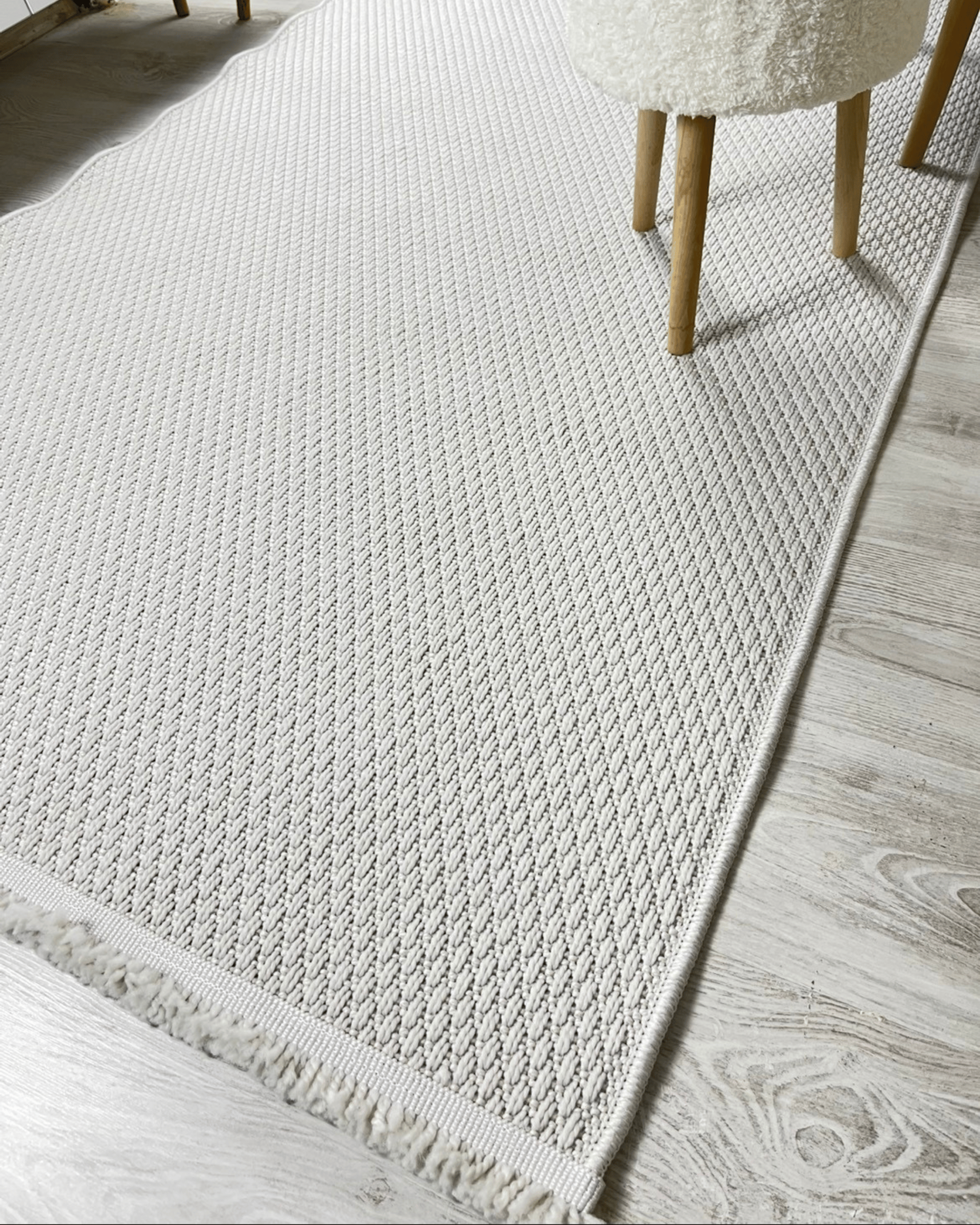 Comfy Halı Natural B01 Beyaz Makinede Yıkanabilir Yumuşak Sisal Halı