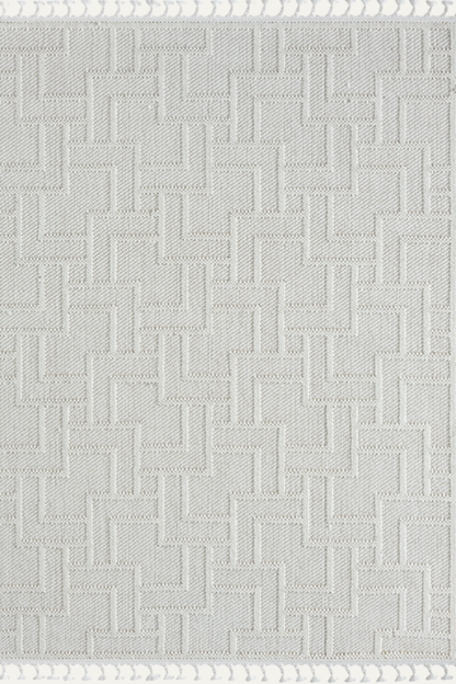 Comfy Halı Efes EF002A Beyaz Bukleli Modern İskandinav Örgü Halı