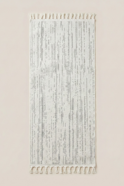 Comfy Halı Efes EF001A Beyaz Gri Bukleli Modern İskandinav Örgü Halı