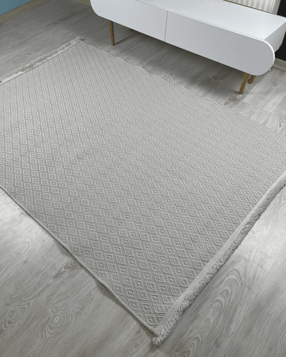 Comfy Halı Natural B03 Beyaz Makinede Yıkanabilir Yumuşak Sisal Halı