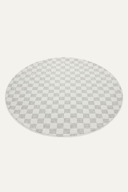 Comfy Halı Perl 09228 Beyaz Bukleli Minimalist Yuvarlak Örgü Halı