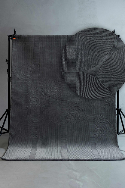 Comfy Halı Ritim 37804-091 Anti Alerjik Yumuşak Modern Antrasit Halı