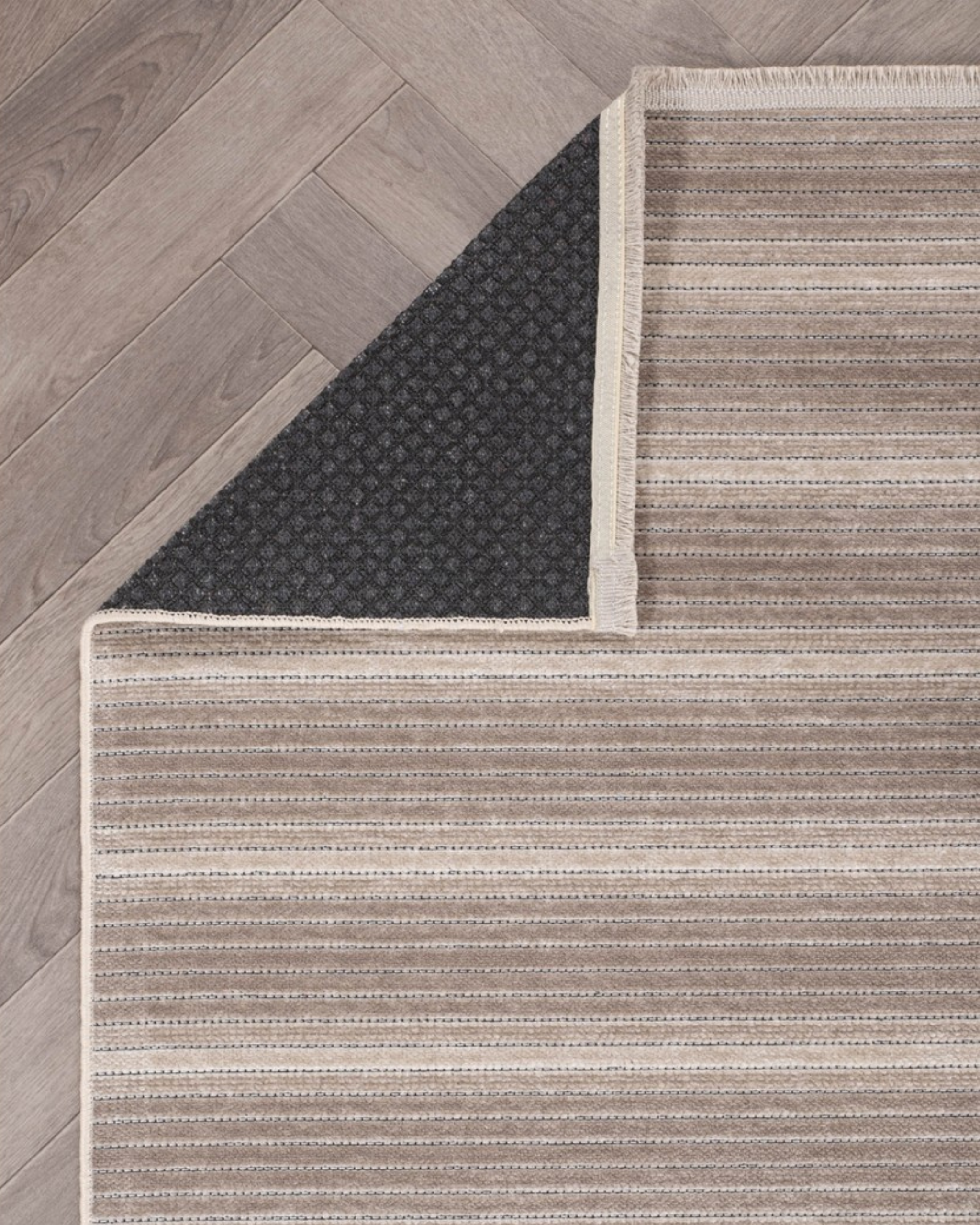 Comfy Halı Sevilla Duo Bej Makinede Yıkanabilir Kaymaz Taban Şönil Kilim