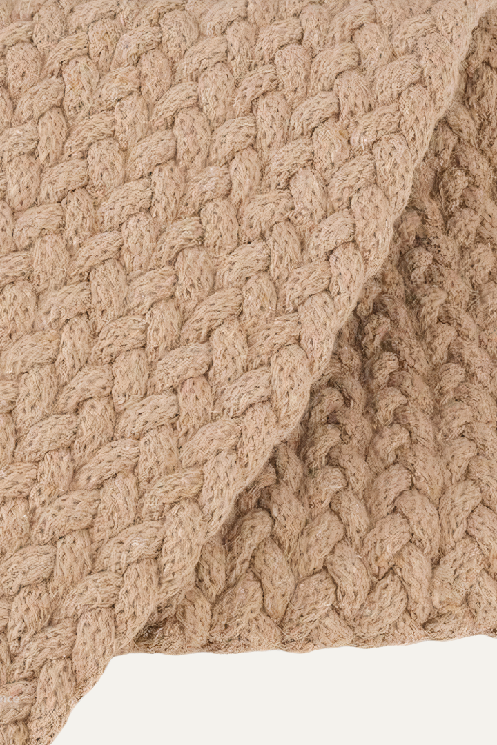 Comfy Halı Palm Petek Örgü Yuvarlak Bej Halı