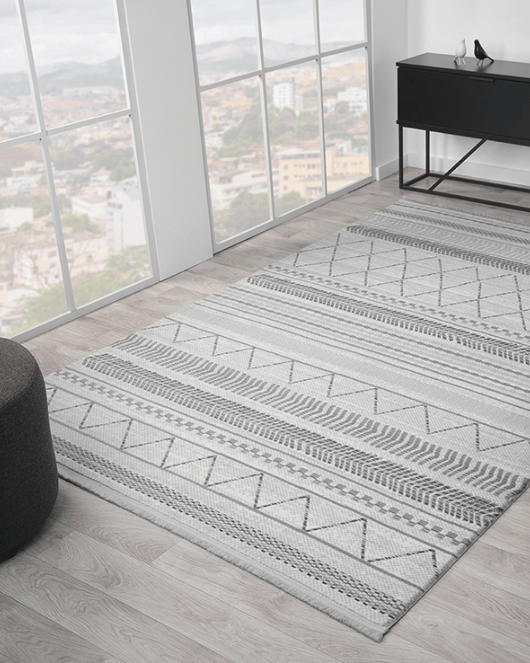 Comfy Halı Vista VS005G Gri İskandinav Tozumaz Halı