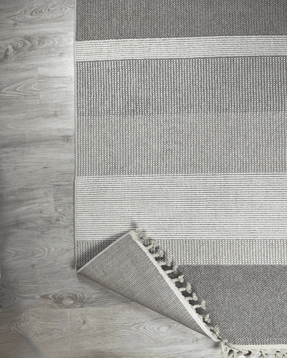 Comfy Halı Lupera LP004 Krem/Gri Bukleli Modern Örgü Halı
