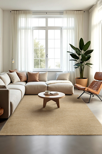 Comfy Halı Juta SSL0207 Bej Makinede Yıkanabilir Kaymaz Taban Sisal Dokuma Halı