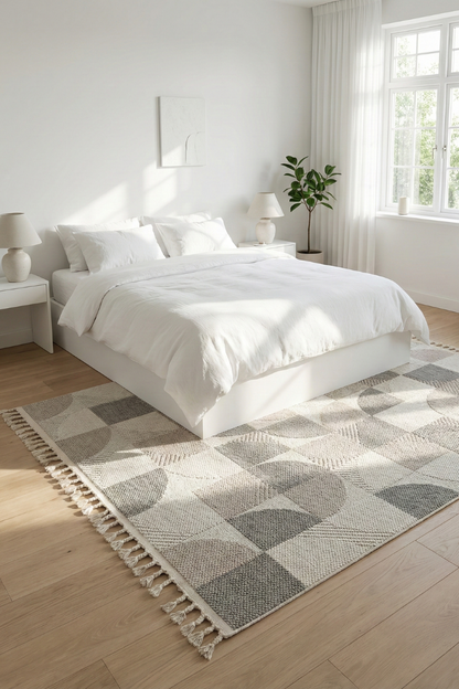 Comfy Halı Lupera LP008 Gri/Bej Bukleli Modern Örgü Halı