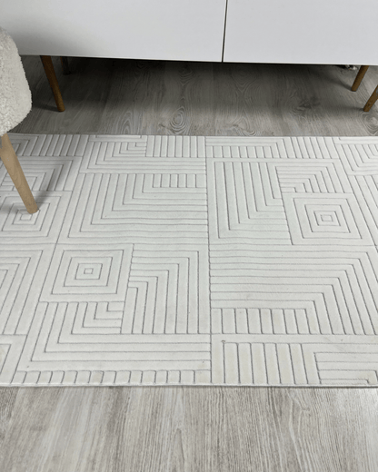 Comfy Halı Diamond 00745 Beyaz Makinede Yıkanabilir Modern Halı