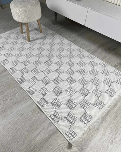 Comfy Halı Perl 09228 Beyaz Bukleli Örgü Halı