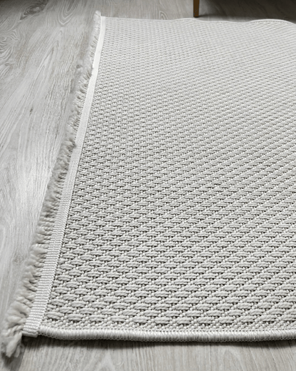 Comfy Halı Natural B01 Beyaz Makinede Yıkanabilir Yumuşak Sisal Halı
