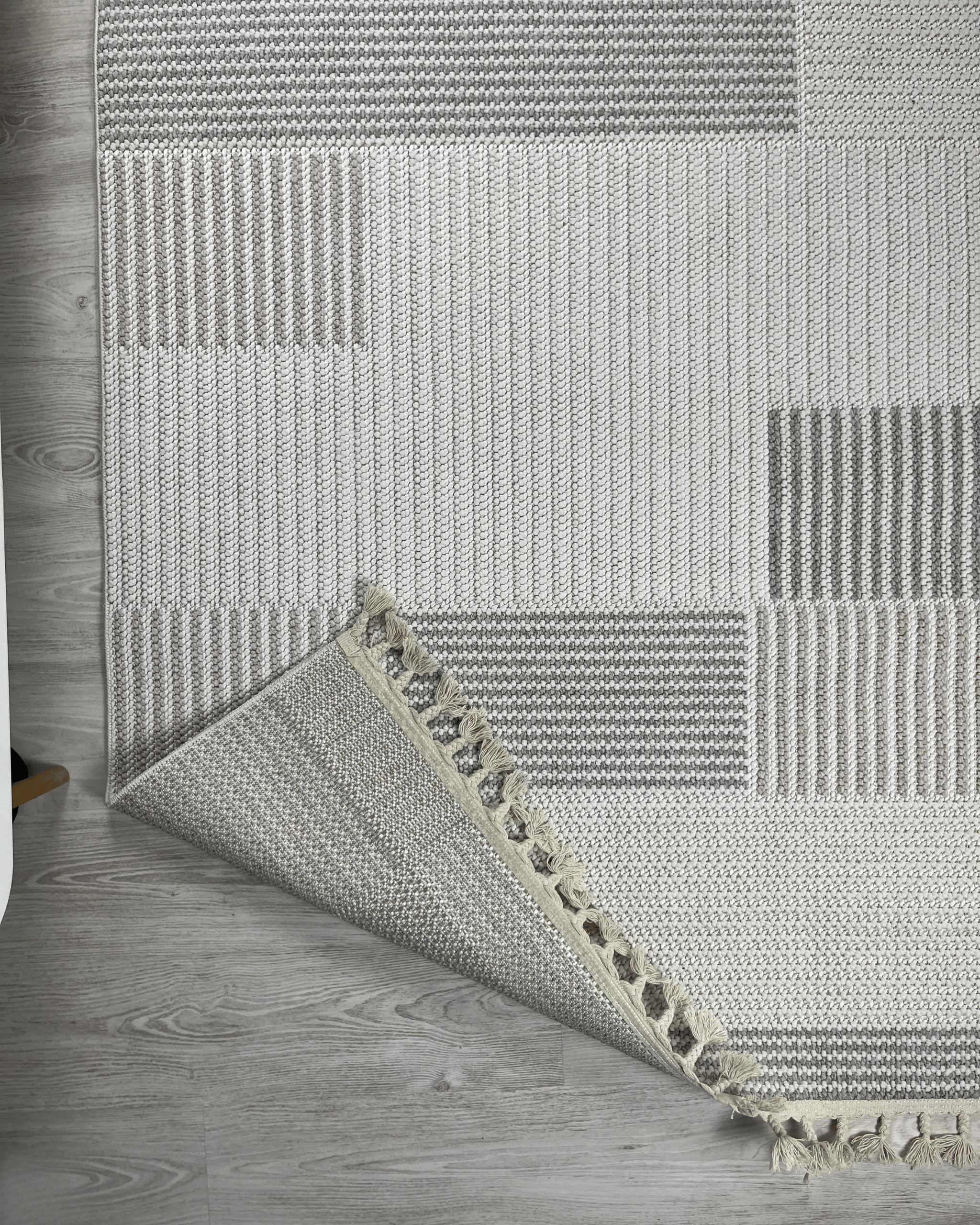 Comfy Halı Lupera LP006 Krem/Gri Bukleli Modern Örgü Halı