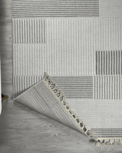 Comfy Halı Lupera LP006 Krem/Gri Bukleli Modern Örgü Halı