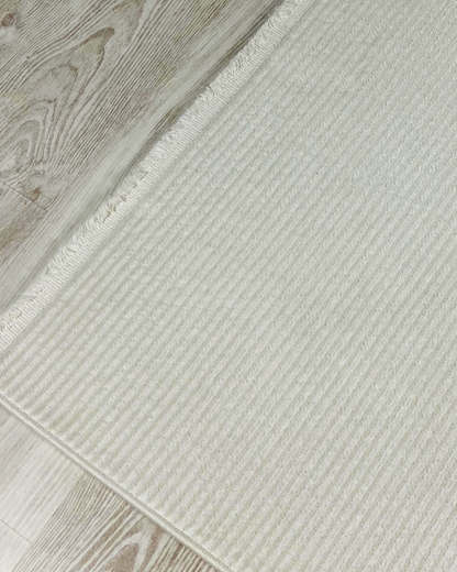 Comfy Halı Riga 03 Kırık Beyaz Modern Çizgili Halı