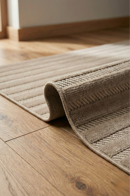 Comfy Halı Line 08884 Kahverengi Bukleli Çizgili Halı