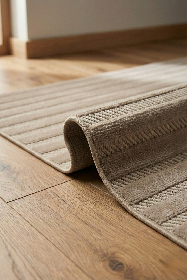 Comfy Halı Line 08884 Kahverengi Bukleli Çizgili Halı