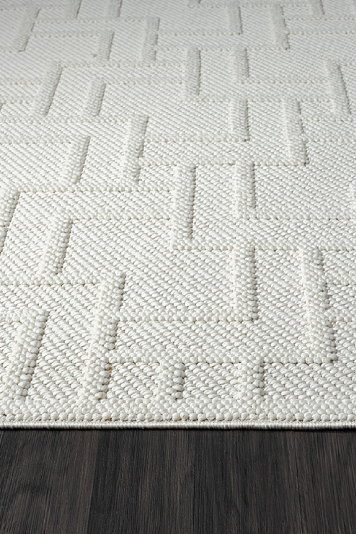 Comfy Halı Efes EF002A Beyaz Bukleli Modern İskandinav Örgü Halı