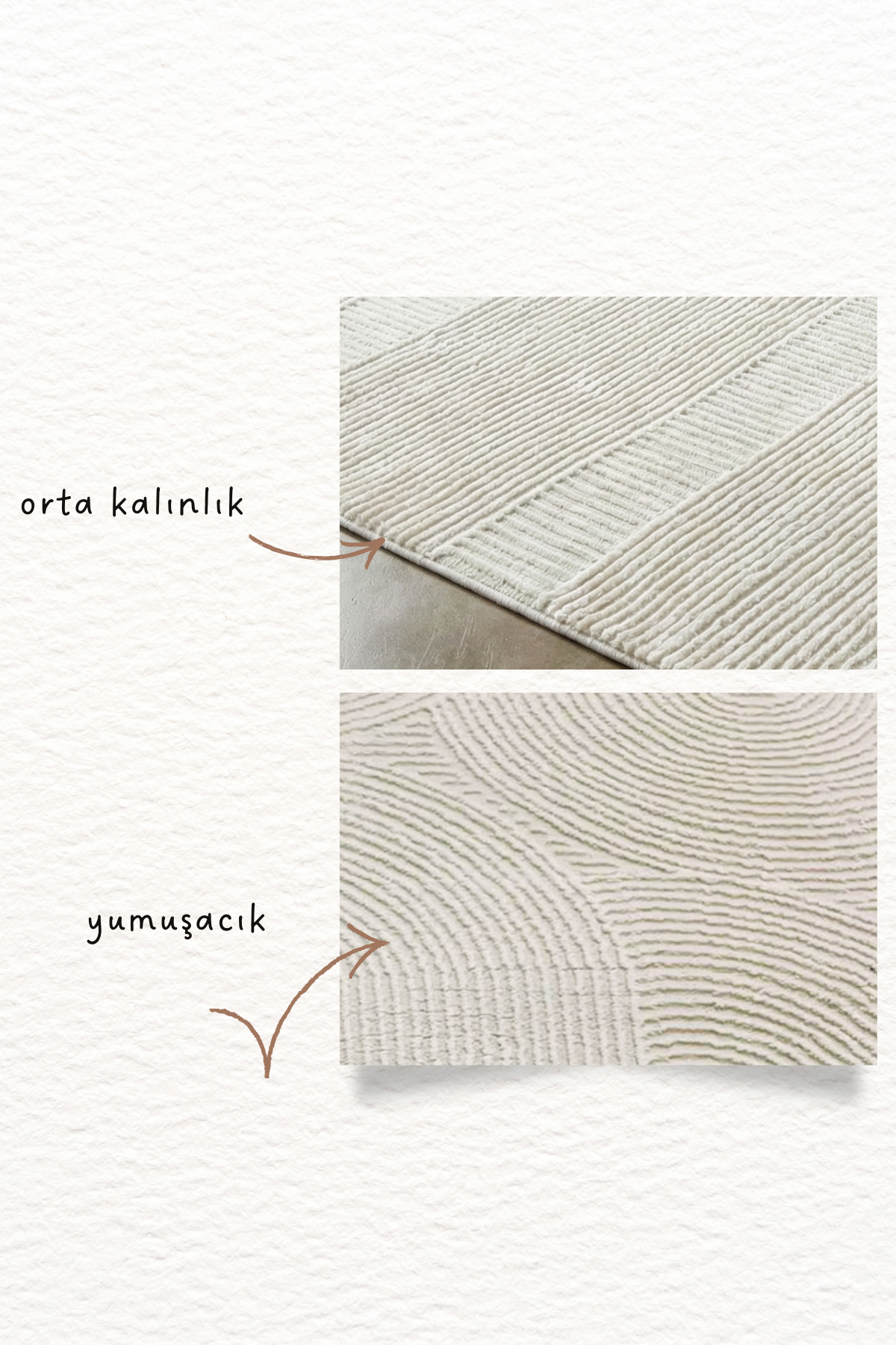 Comfy Halı Ritim 37804-061 Anti Alerjik Yumuşak Modern Krem  Halı