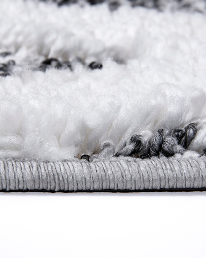 Comfy Halı Panda D523B R0912 Siyah Beyaz Shaggy Modern Halı