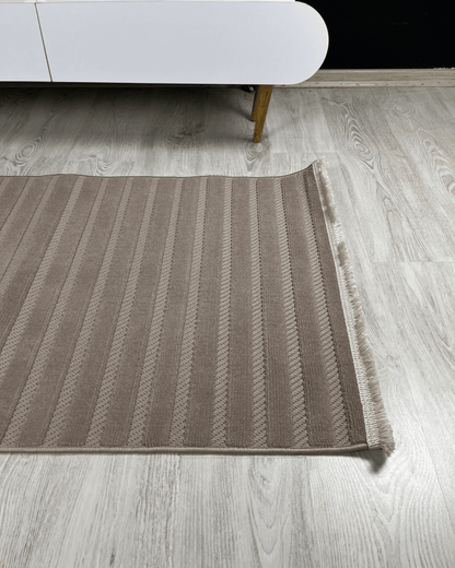 Comfy Halı Softure 08884 Kahverengi Bukleli Çizgili Halı