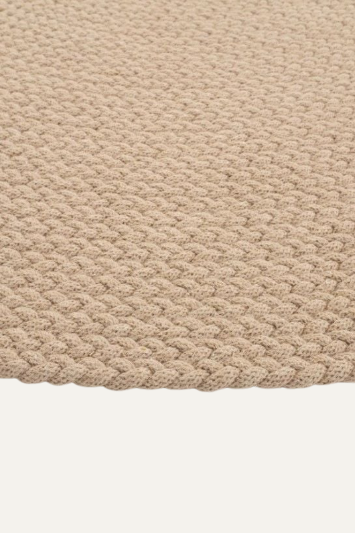 Comfy Halı Palm Petek Örgü Yuvarlak Bej Halı