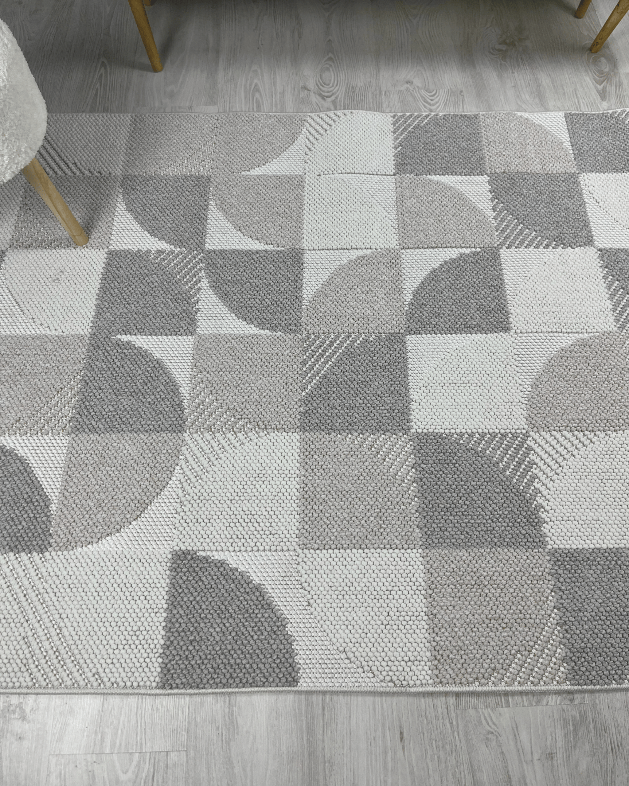 Comfy Halı Lupera LP008 Krem/Gri Bukleli Modern Örgü Halı