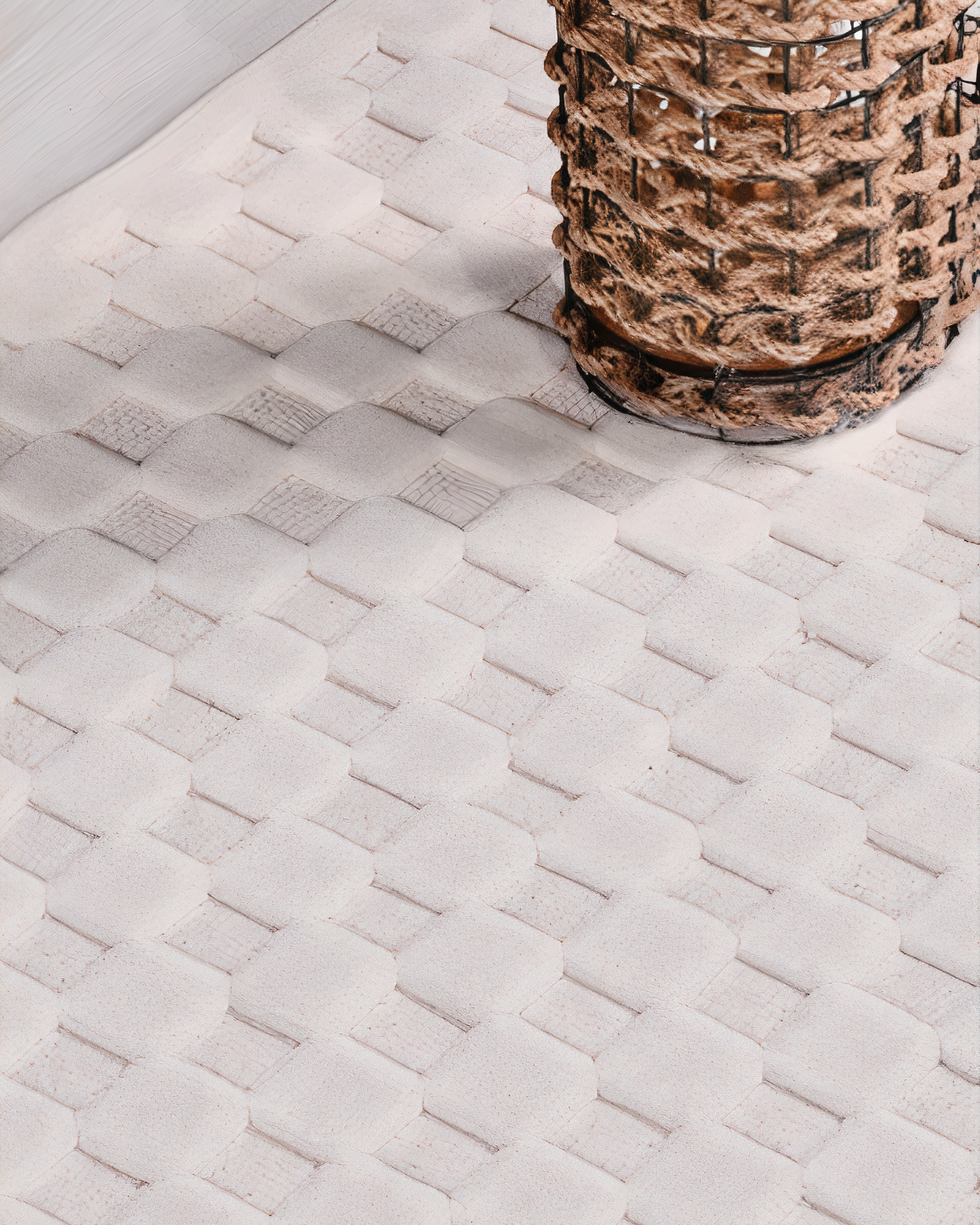 Comfy Halı Ellora HP04 Makinede Yıkanabilir Geometrik Krem Halı
