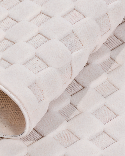 Comfy Halı Ellora HP04 Makinede Yıkanabilir Geometrik Krem Halı