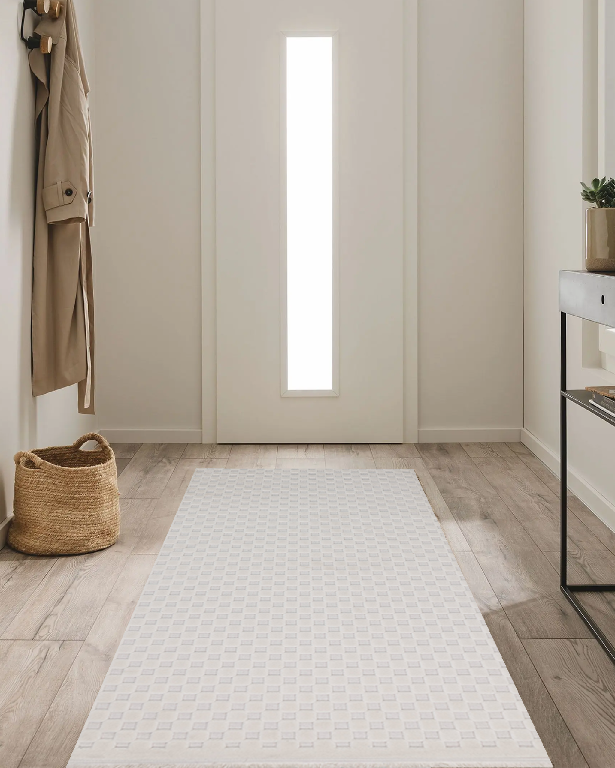 Comfy Halı Ellora HP04 Makinede Yıkanabilir Geometrik Krem Halı