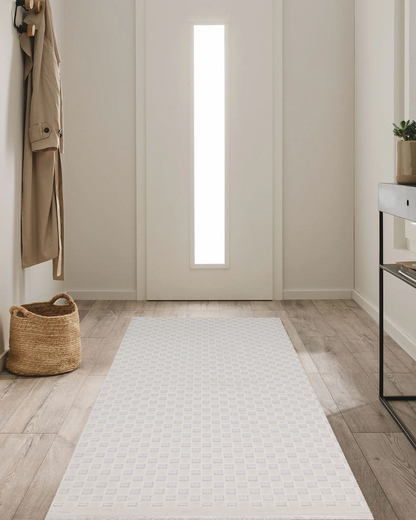 Comfy Halı Ellora HP04 Makinede Yıkanabilir Geometrik Krem Halı