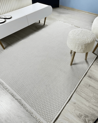 Comfy Halı Natural B01 Beyaz Makinede Yıkanabilir Yumuşak Sisal Halı