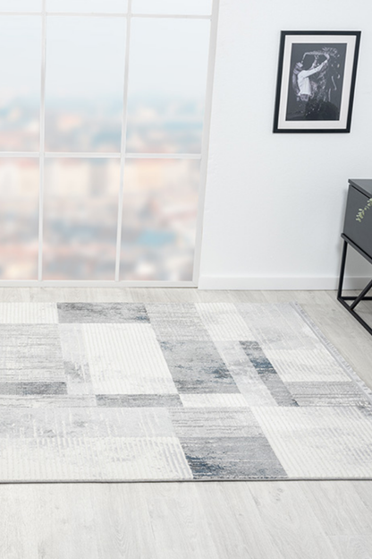 Comfy Halı Loya LY005G Gri Modern Tozumaz Halı