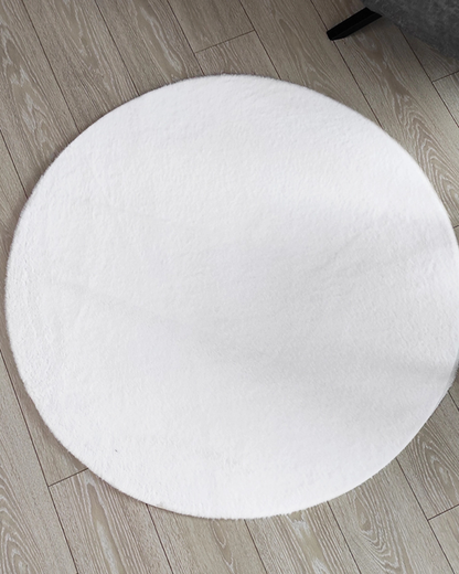 Comfy Halı Softy Beyaz Yuvarlak Yumuşak Dokulu Post Halı