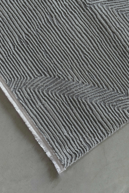 Comfy Halı Ritim 38446-096 Anti Alerjik Yumuşak Modern Gri Halı