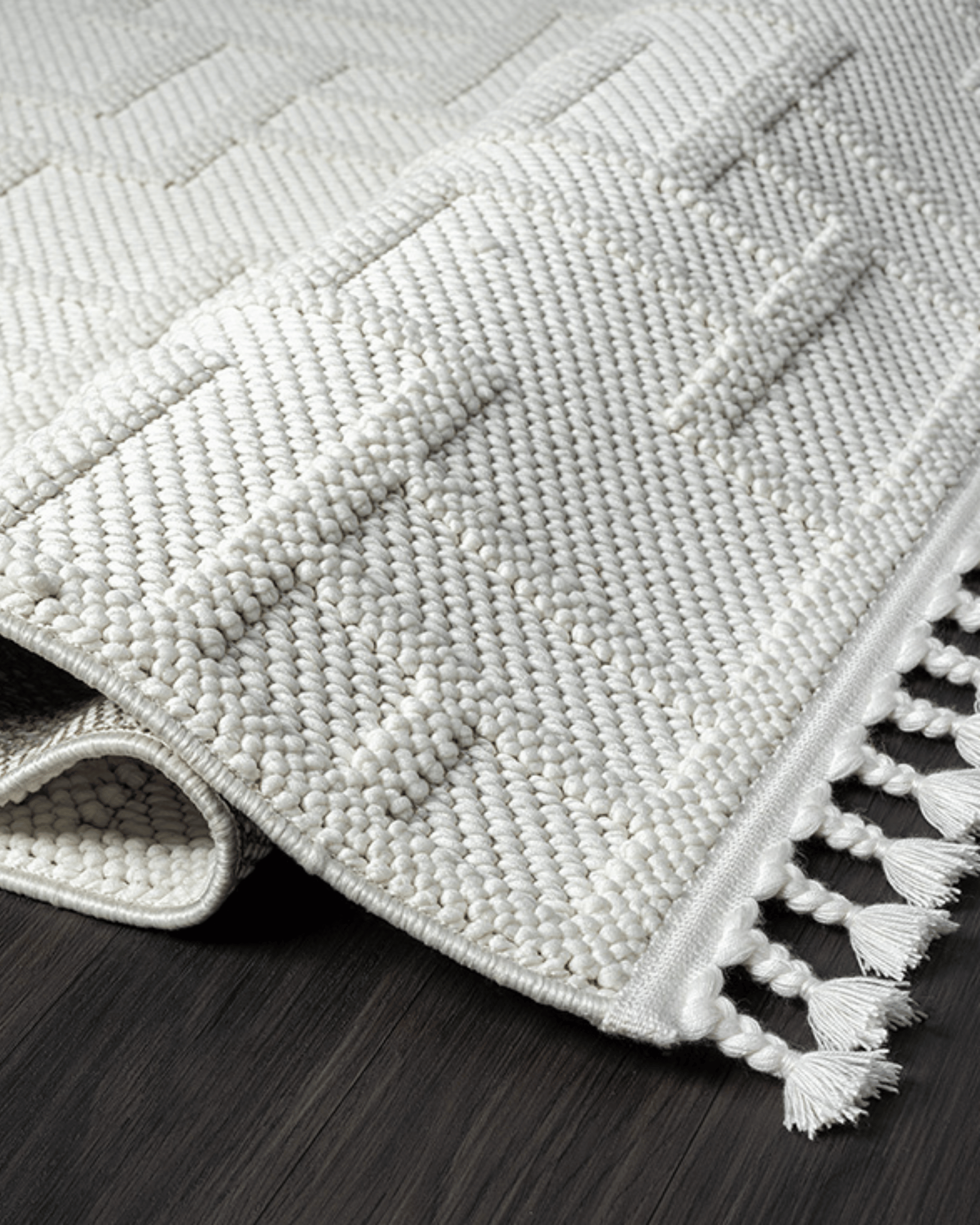 Comfy Halı Efes EF002A Beyaz Bukleli Modern İskandinav Örgü Halı