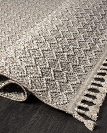Comfy Halı Efes EF003A Kahverengi Bukleli Modern İskandinav Örgü Halı